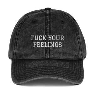 Open image in slideshow, F*ck Your Feelings | Vintage Cotton Twill Cap - Drunk Republic
